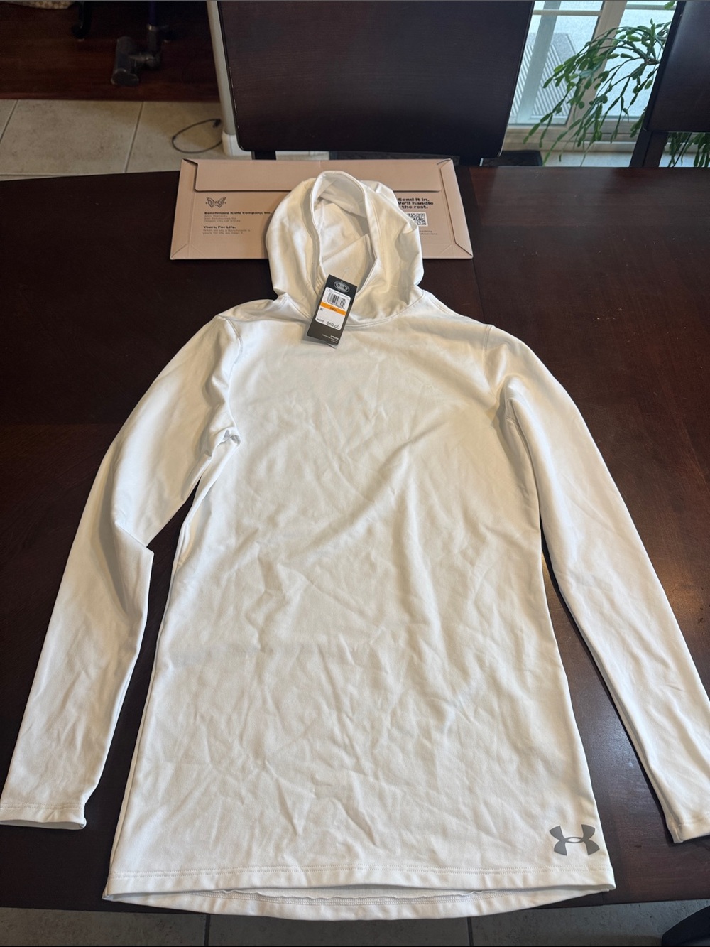 Under Armour Men’s White Crewneck Hooded Training Top